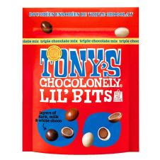 Front of Tony's Chocolonely Lil' Bits Triple Chocolate Bites