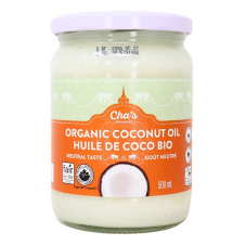Front of Cha’s Organics Deodorized Coconut Oil - Deodorized Coconut Oil - Pure Coconut Oil - Coconut Oil No Smell - Coconut Oil Health Benefits