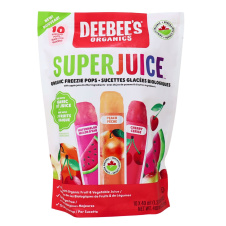 Front of Deebee's Organic Super Fruit Freezie Juice Bars, 10 Pops