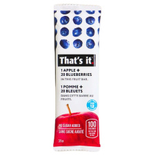 Front of That’s It. No Sugar Added Fruit Bar Apple Blueberry, 1 Bar