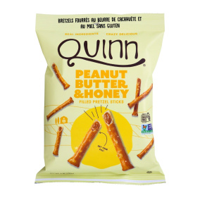 Quinn Gluten-Free Peanut Butter & Honey Filled Pretzel Sticks, 170 g
