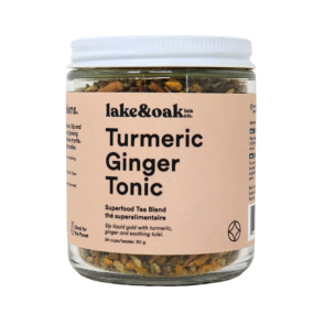 Lake & Oak Tea Co. Loose Leaf Superfood Tea Blend Turmeric Ginger Tonic, 60 g