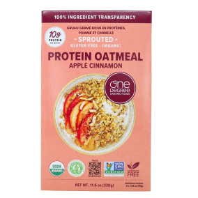 One Degree Organic Foods High-Protein Sprouted Oatmeal Apple Cinnamon, 330 g