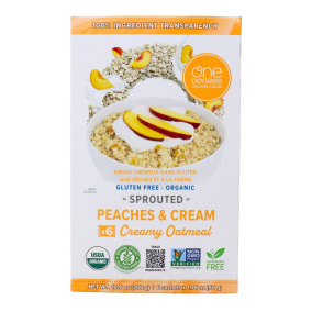One Degree Organic Foods Gluten-Free Sprouted Creamy Oatmeal Peaches & Cream, 300g