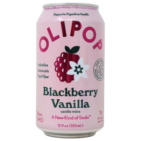 Olipop Low Sugar Prebiotic Sparkling Tonic Blackberry Vanilla, 355 mL