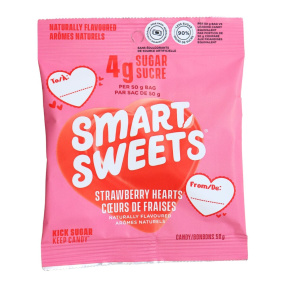 SmartSweets Low Sugar Gummies Strawberry Hearts, 50 g