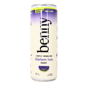 Benny Sparkling Yerba Mate Energy Drink Elderberry Yuzu, 355 mL
