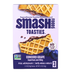Smash Foods Superfood Toasties Concord Grape, 3 Pack