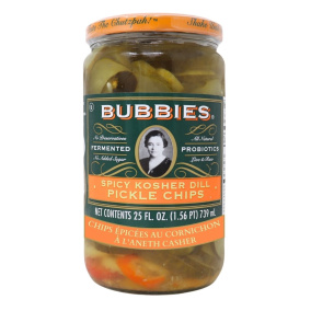 Bubbies Spicy Kosher Dill Pickle Chips, 739mL