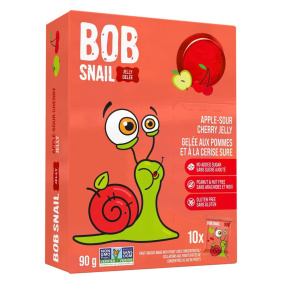 Gelée de fruits sans sucre ajouté Pomme-Cerise aigre de Bob l'Escargot, 10 paquets