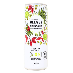 Clever Mocktails Sugar-Free Premium Non-Alcoholic Margarita, 355ml