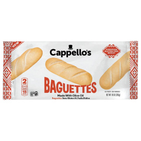 Cappello’s Gluten Free Baguettes Made with Olive Oil, 2 Loaves