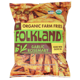 Folkland Organic Farm Fries Made With Olive Oil Garlic Rosemary, 453 g