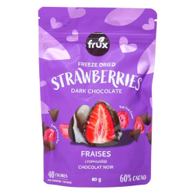 Frux Freeze Dried Strawberries Covered in Dark Chocolate, 80 g