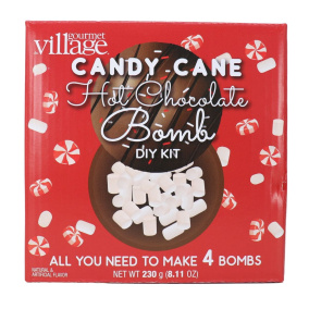 Gourmet du Village Candy Cane Hot Chocolate Bomb DIY Kit, 230 g