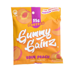 Gummy Gainz Protein Gummy Candy Sour Peach, 49 g
