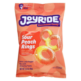 Joyride Low Sugar Candy Sour Peach Rings, 99 g