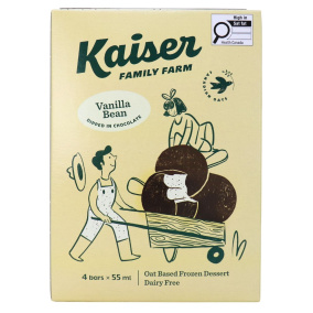 Kaiser Dairy-Free Oat-Based Frozen Dessert Bars Vanilla Dipped in Chocolate, 4 bars
