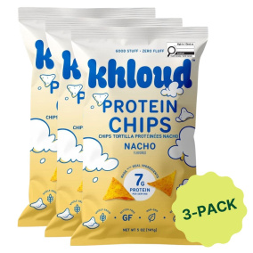 Khloud Protein Tortilla Chips Nacho Bundle 3-Pack, 141g each