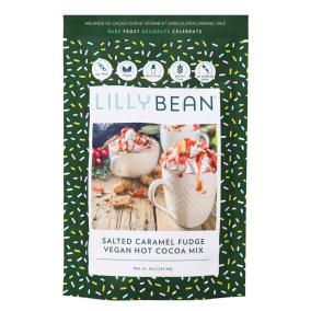 LillyBean Vegan & Gluten-Free Hot Cocoa Mix Salted Caramel Fudge, 226.8g