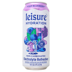 Leisure Hydration Non-Carbonated Electrolyte Refresher Wild Blueberry, 473 mL
