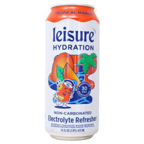 Leisure Hydration Non-Carbonated Electrolyte Refresher Tropical Mango, 473 mL