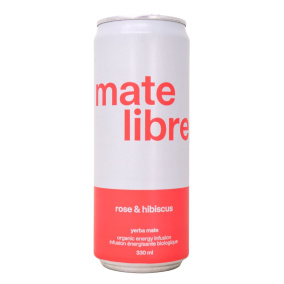 Mate Libre Organic Yerba Mate Energy Infusion Rose & Hibiscus, 330 mL