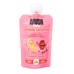 MUSHkins Smoothie à l'Avoine sans Sucre Ajouté Banane Fraise, 91g