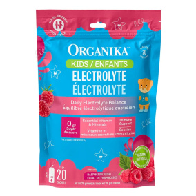 Organika Sugar-Free Daily Electrolyte Powder For Kids Raspberry Rush, 20 Sachets