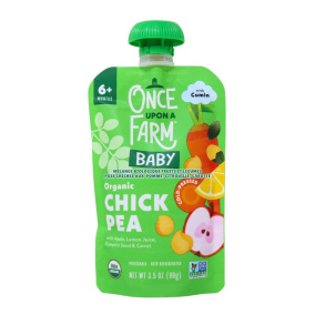 Once Upon a Farm Baby Organic Fruit & Veggie Blend Chickpeas with Apple, Pumpkin Seed & Carrot, 99 g