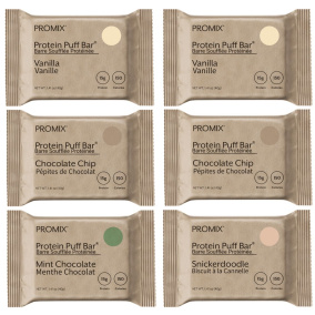 PROMIX Protein Puff Bar Variety 6-Pack, 40 g each