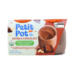 Petit Pot Organic Plant-Based French Dessert Pot de Créme Oatmilk Chocolate, 2 Jars
