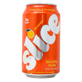 Slice Prebiotic Soda Orange, 355 mL