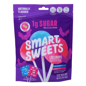 SmartSweets Halloween Lollipops Blue Raspberry & Watermelon, 12 lollipops