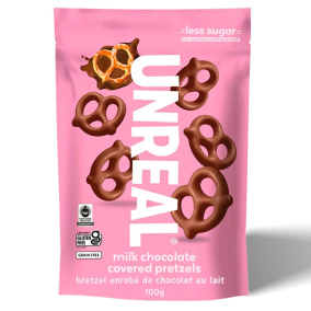 Unreal Milk Chocolate Covered Pretzels, 100g