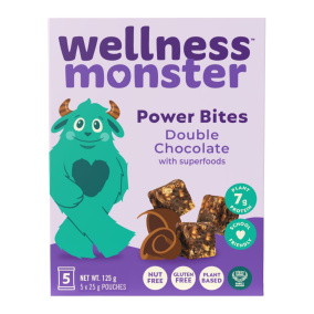 Wellness Monster Power Bites Double Chocolate With Superfoods, 5 Pouches