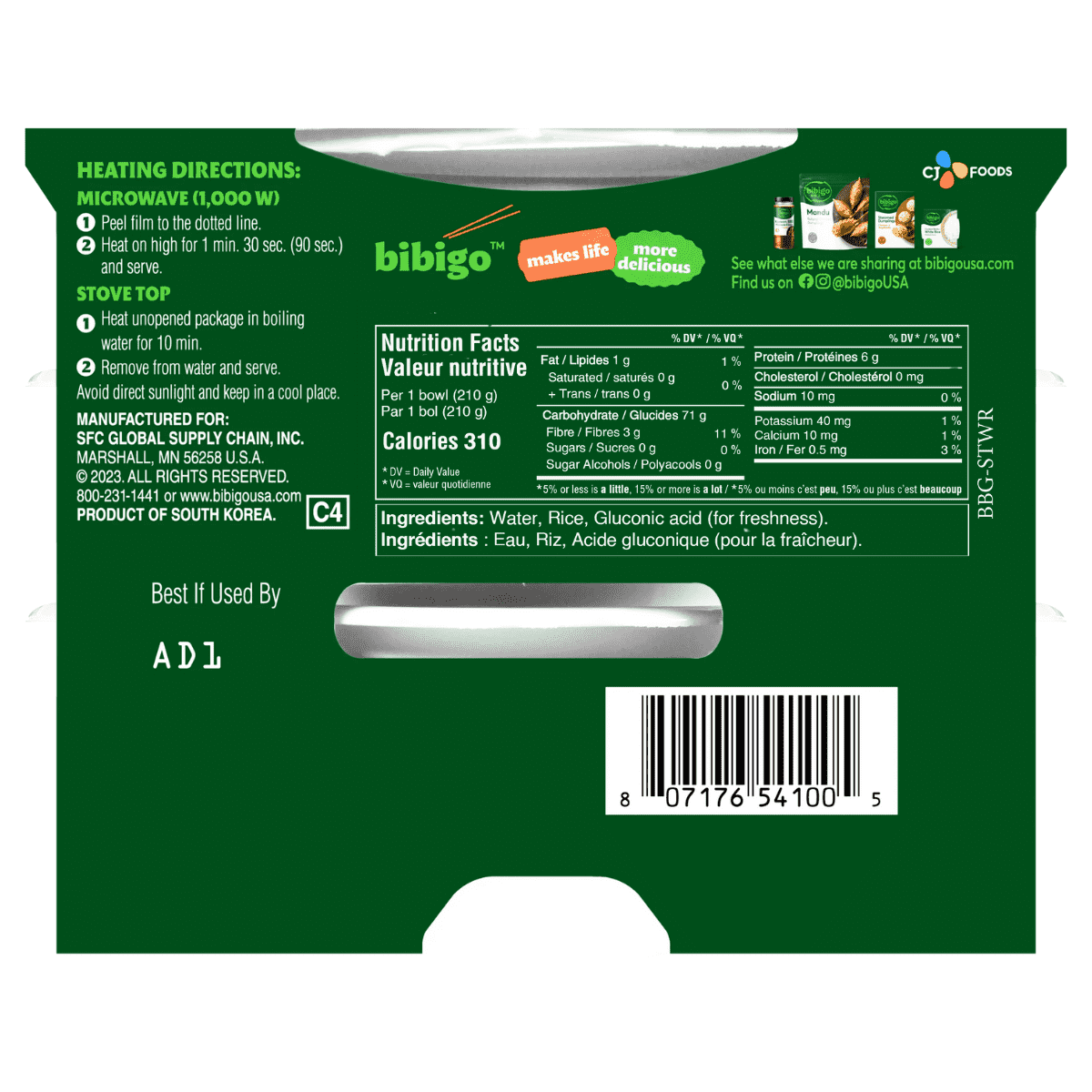 Bibigo Steam Cooked Sticky White Rice Medium Grain at NaturaMarket