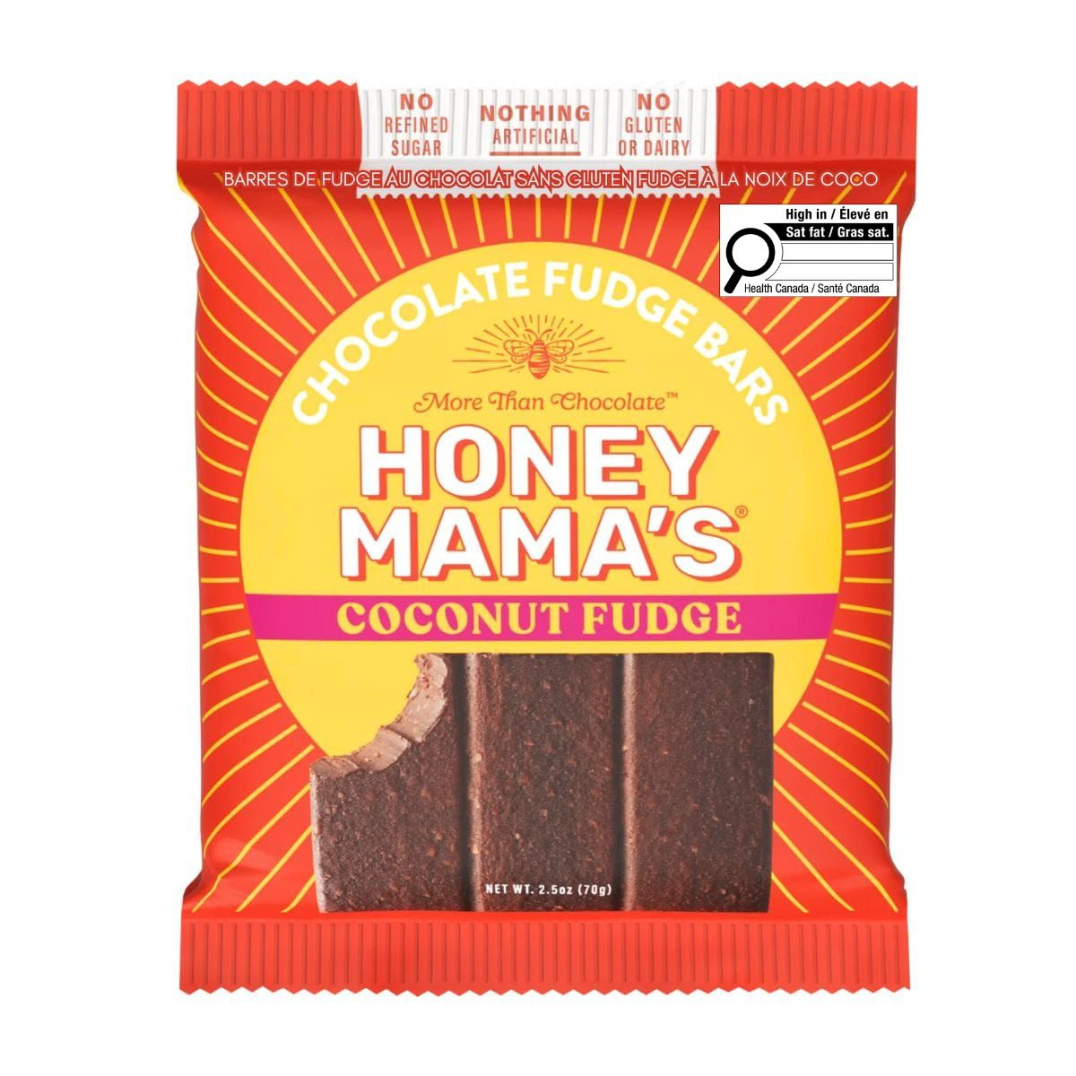 Honey Mama's Gluten-Free Chocolate Truffle Bars Coconut Fudge at