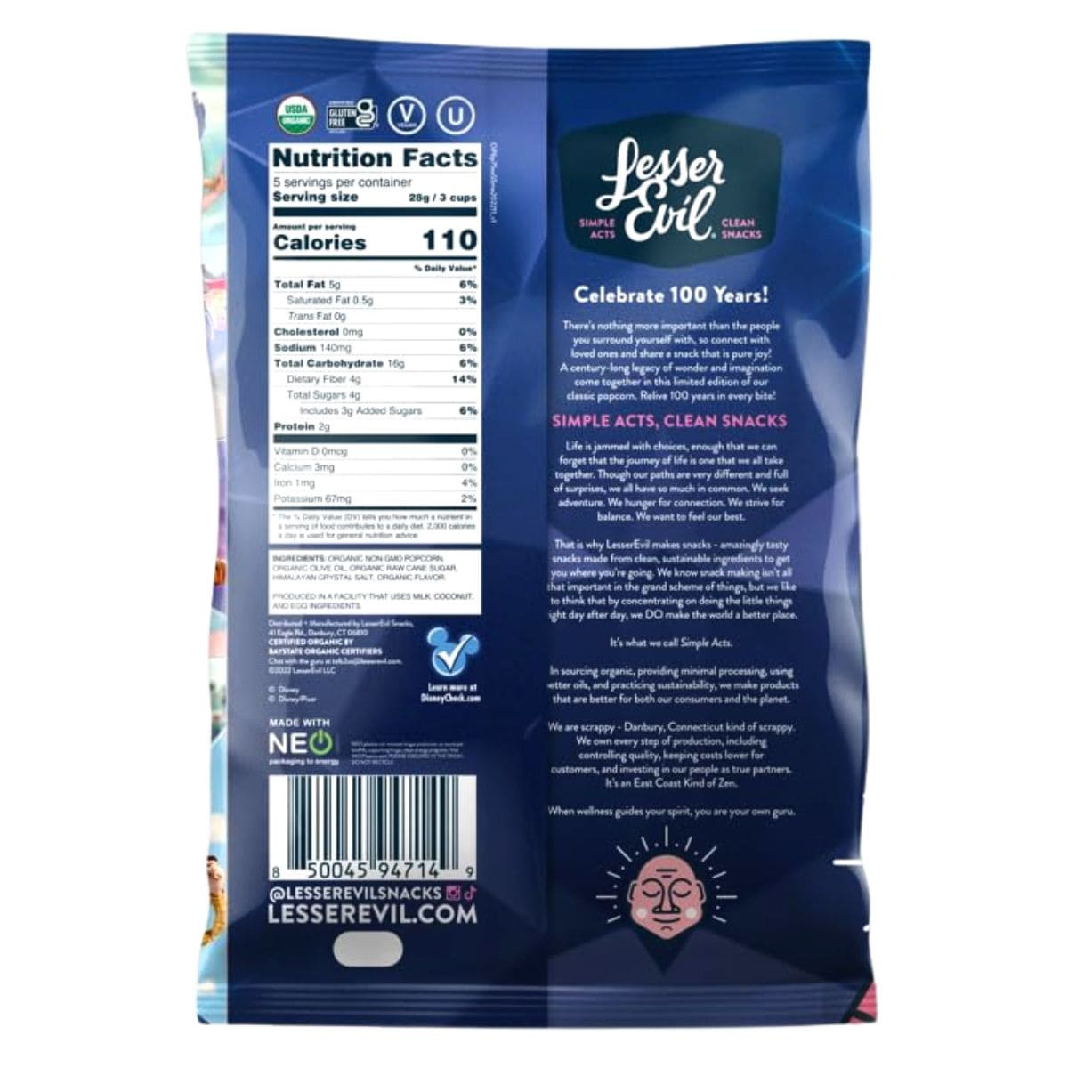 Lesser Evil Disney Celebration Organic Popcorn Sweet & Salty at ...