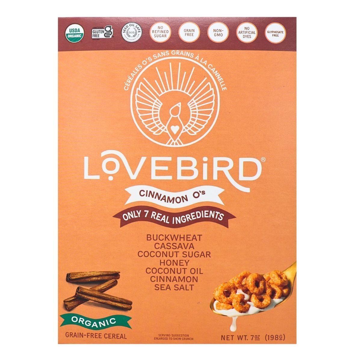 Lovebird Grain-Free O's Cereal Cinnamon at Natura Market