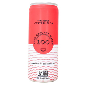 100 Coconuts Pure Coconut Water Drink Watermelon, 325 mL