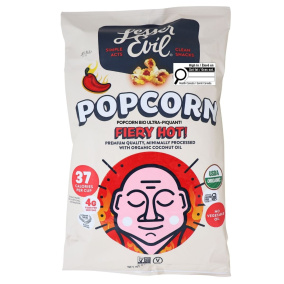 Lesser Evil Organic Popcorn Fiery Hot! Front
