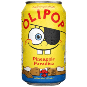 OLIPOP Low Sugar Prebiotic Sparkling Tonic Pineapple Paradise, 355ml