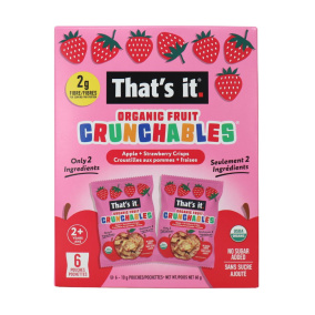That’s It No Sugar Added Organic Fruit Crunchables Apple + Strawberry Crisps 6-Pack, 10 g each