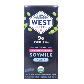 West Life Organic Unsweetened Soymilk Plain Front