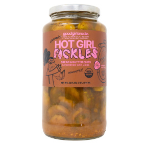 Good Girl Snacks Organic Hot Girl Pickles Bread and Butter Chips Front