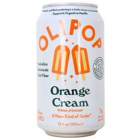 OLIPOP Low Sugar Prebiotic Sparkling Tonic Orange Cream Front