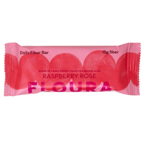 Floura Prebiotic Fiber Bar Raspberry Rose front