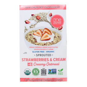One Degree Organic Foods Gluten-Free Sprouted Creamy Oatmeal Strawberries & Cream, 300g