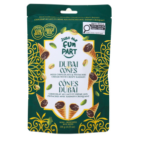 Just The Fun Part Belgian Chocolate Dubai Waffle Cones Snack Front